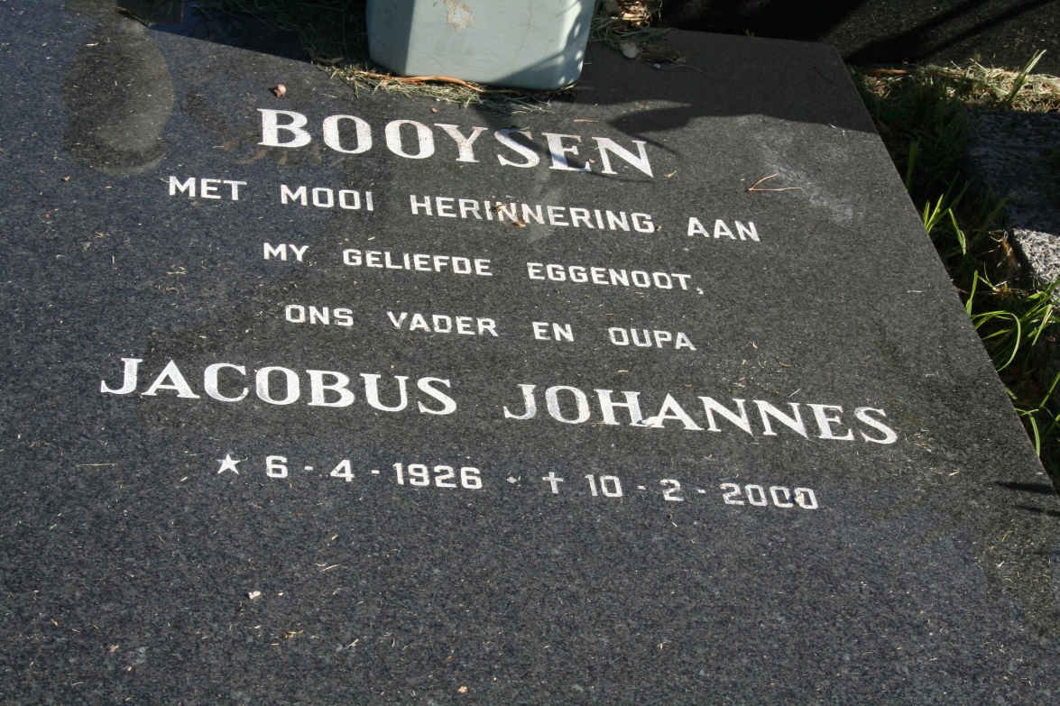 BOOYSEN Jacobus Johannes 1926-2000