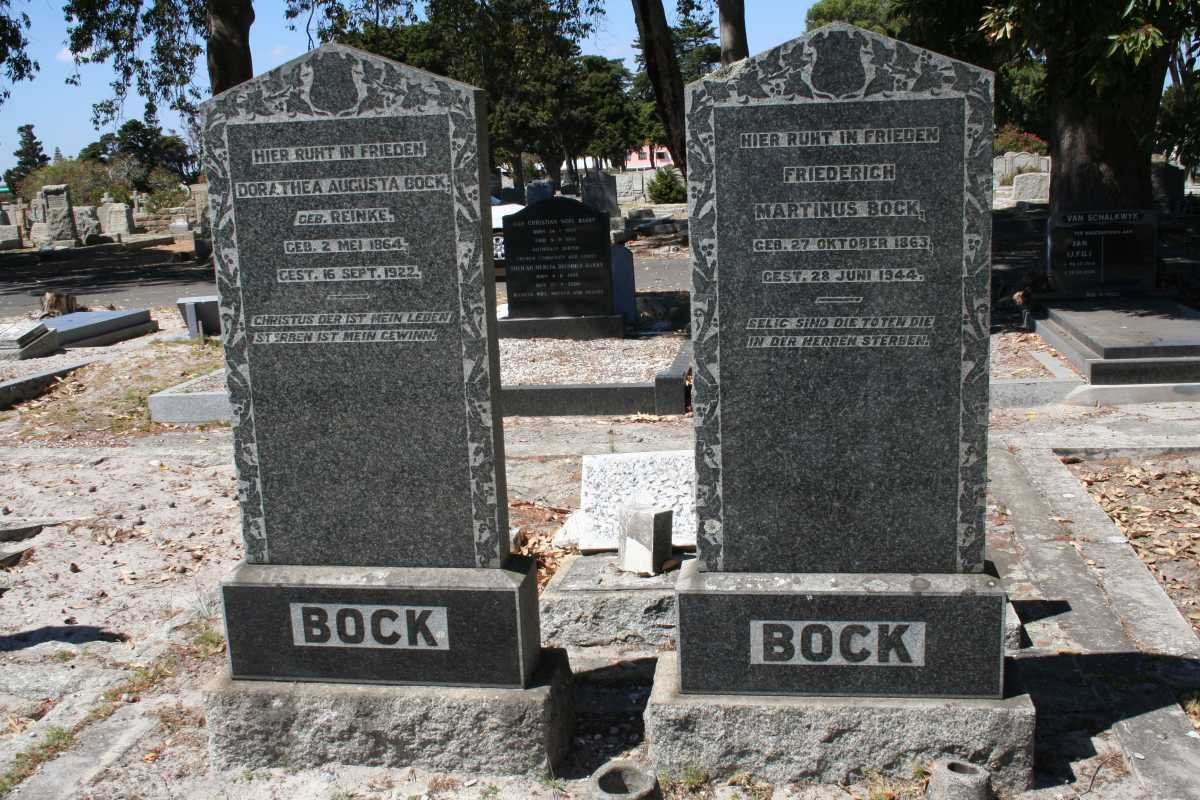 BOCK Friederich Martinus 1863-1944 &amp; Dorathea Augusta REINKE 1864-1922