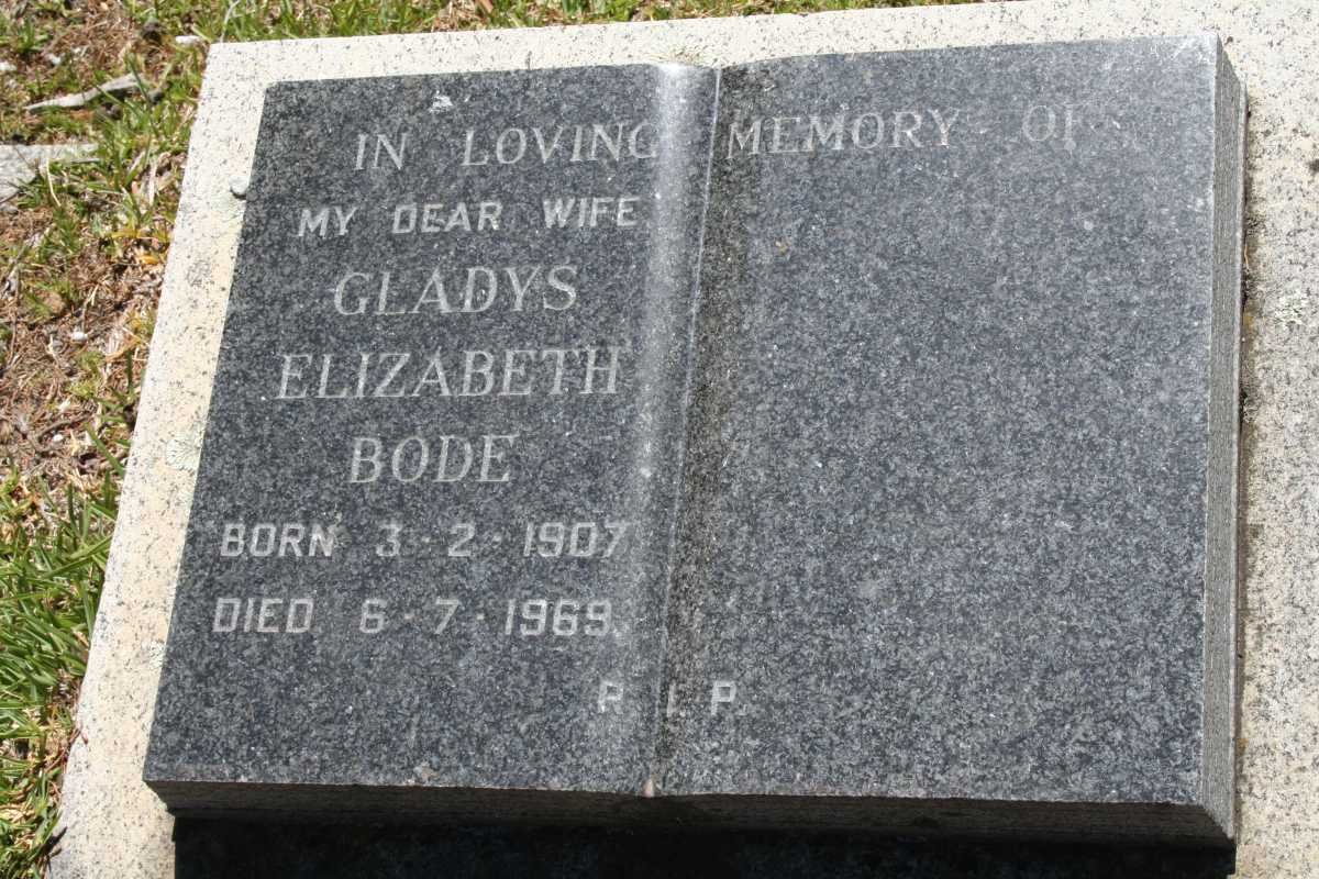 BODE Gladys Elizabeth 1907-1969