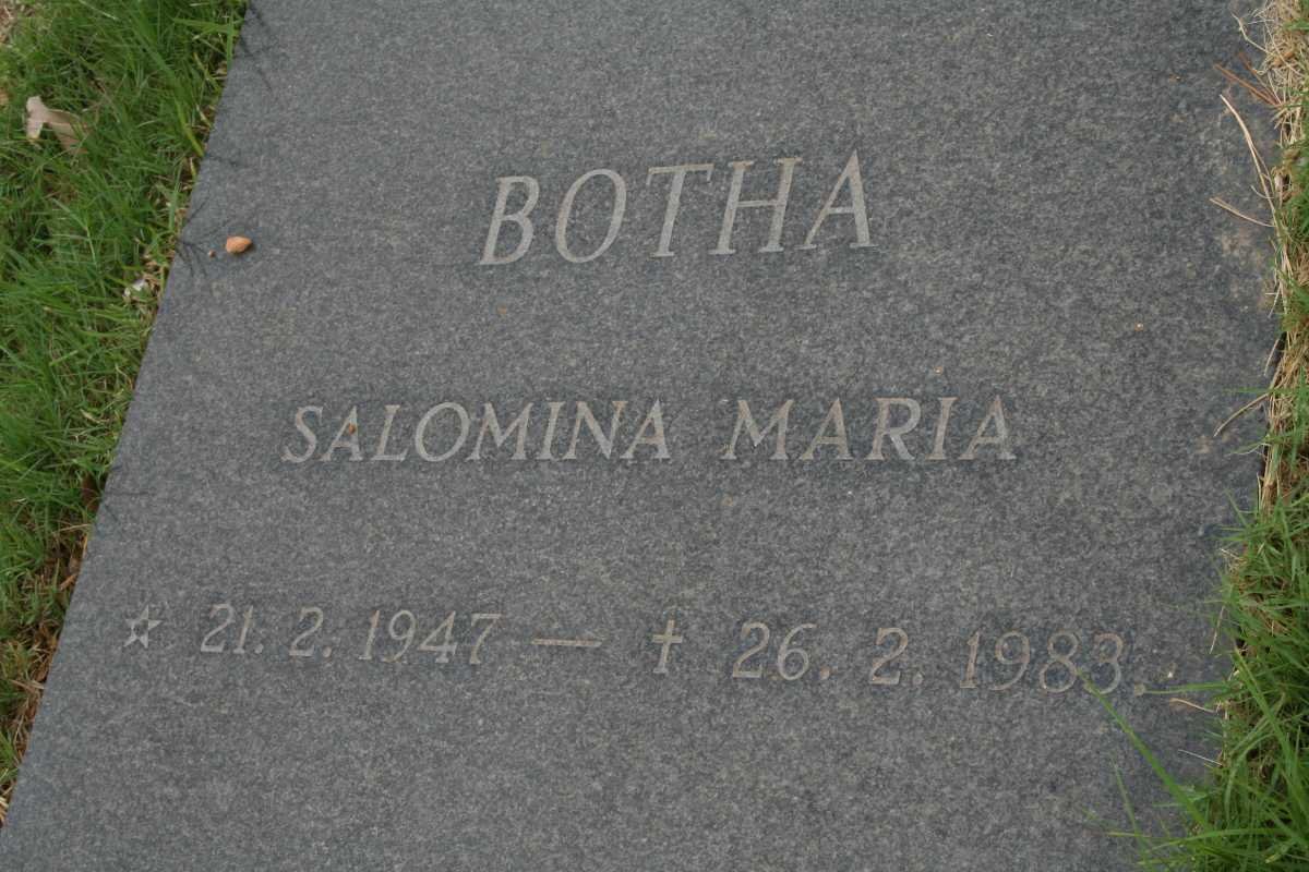 BOTHA Salomina Maria 1947-1983