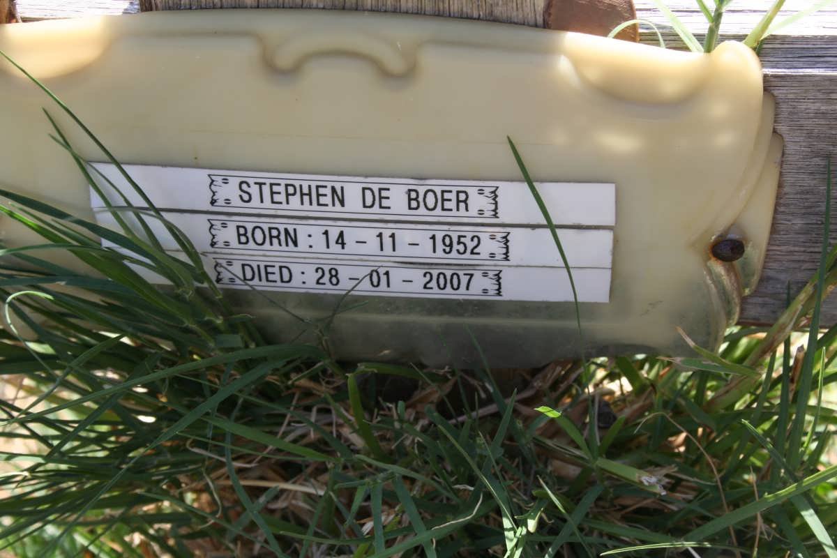 BOER Stephen, de 1952-2007