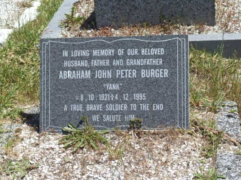 BURGER Abraham John Peter 1921-1995
