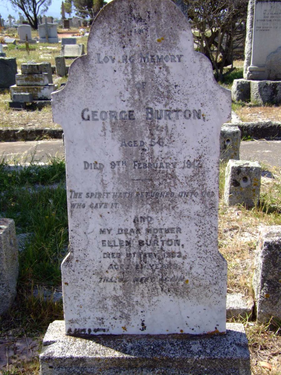 BURTON George -1917 &amp; Ellen -1952
