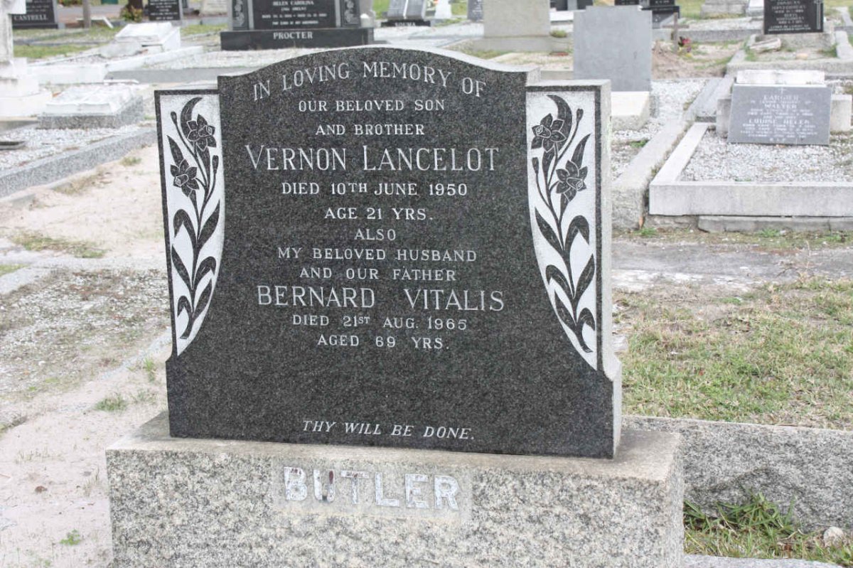 BUTLER Bernard Vitalis -1965 :: BUTLER Vernon Lancelot -1950