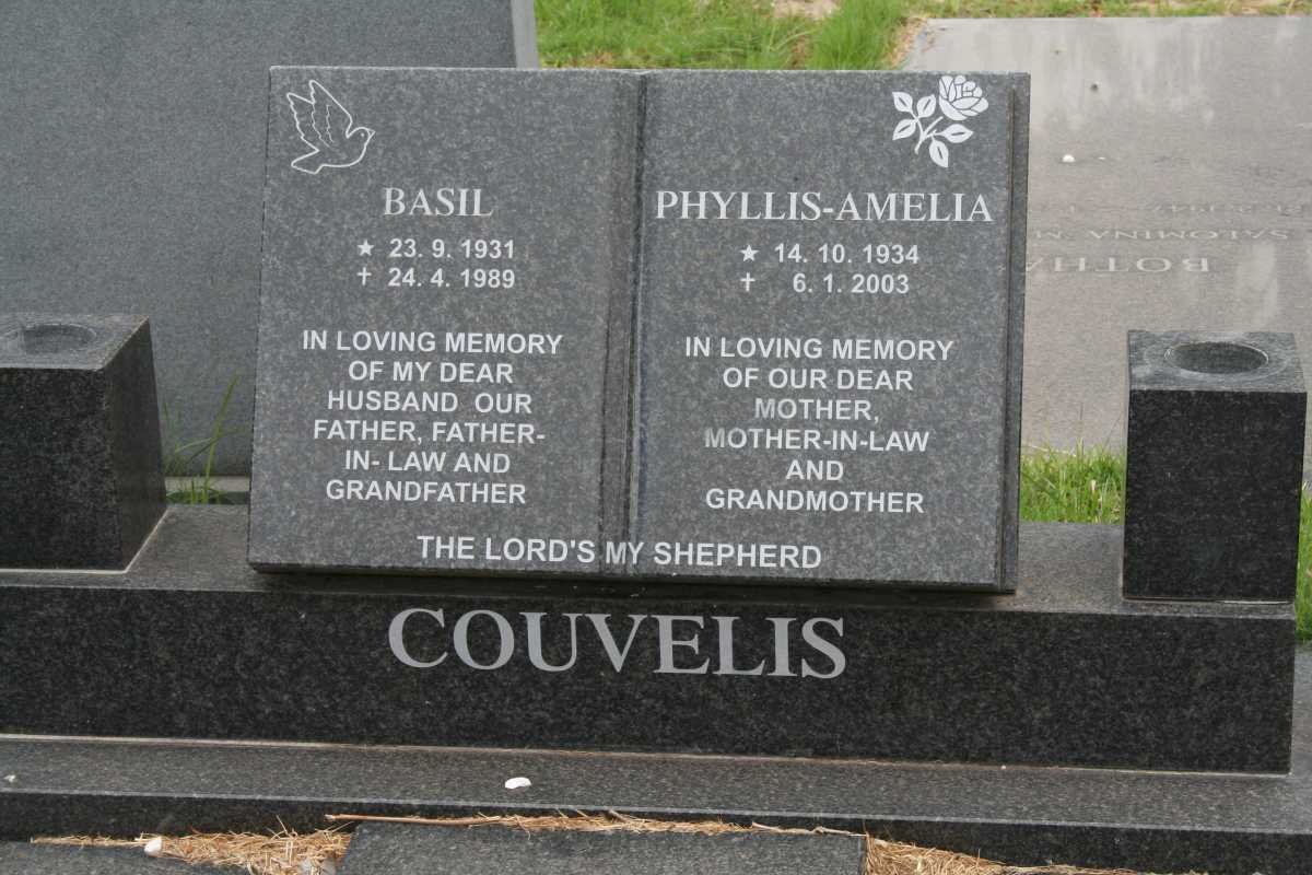 COUVELIS Basil 1931-1989 &amp; Phyllis-Amelia 1934-2003