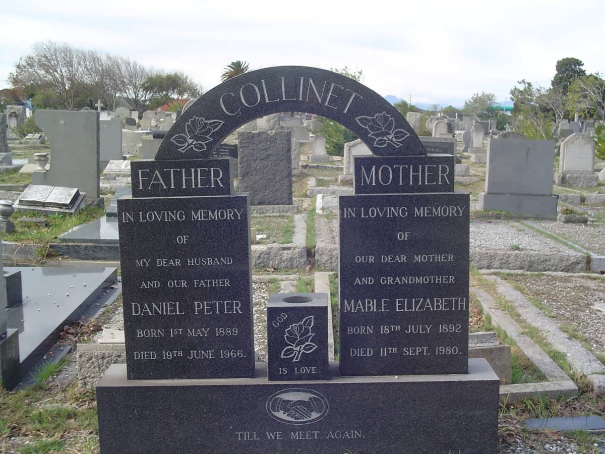 COLLINET Daniel Peter 1889-1966 &amp; Mable Elizabeth 1892-1980