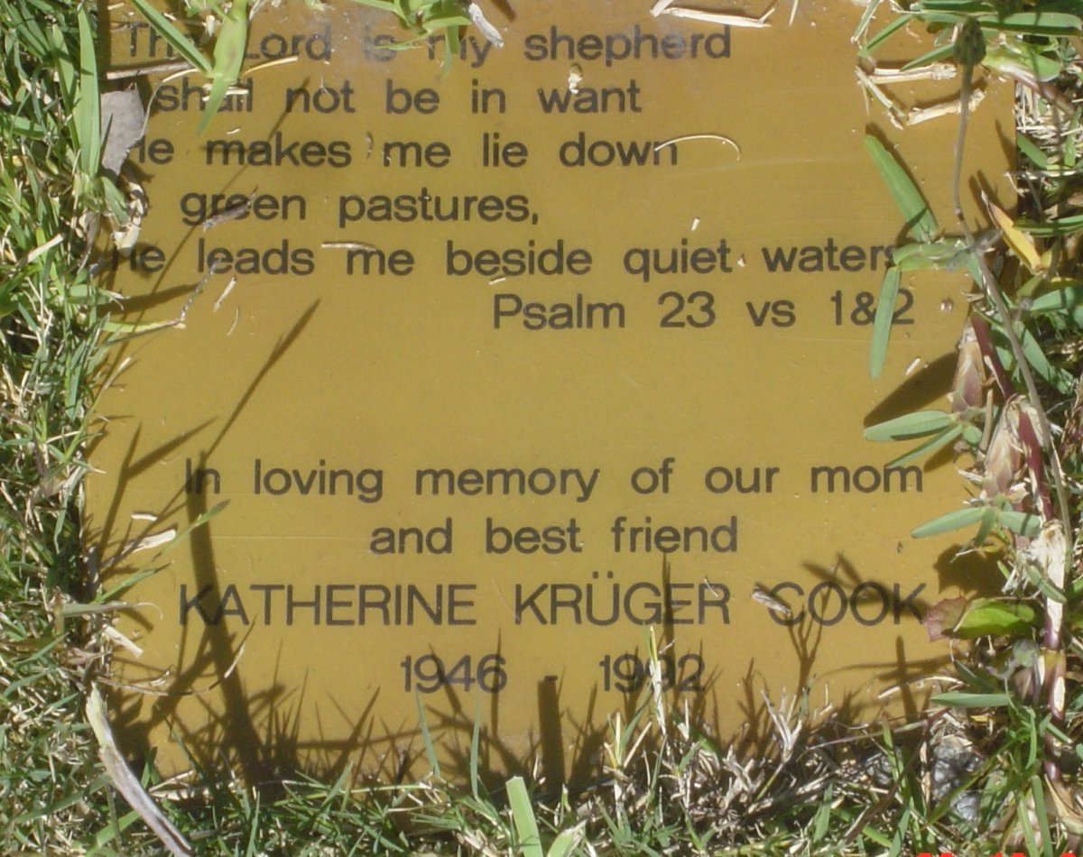 COOK Katherine Kruger 1946-1992