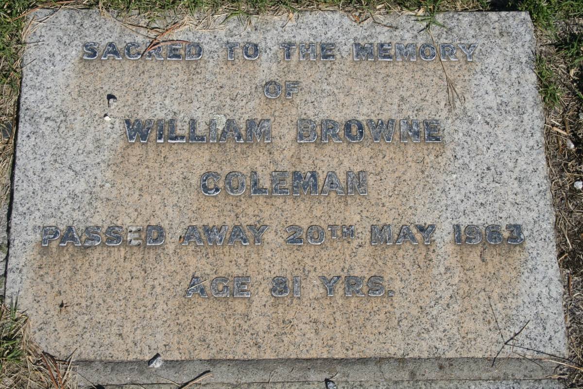 COLEMAN William Browne -1963