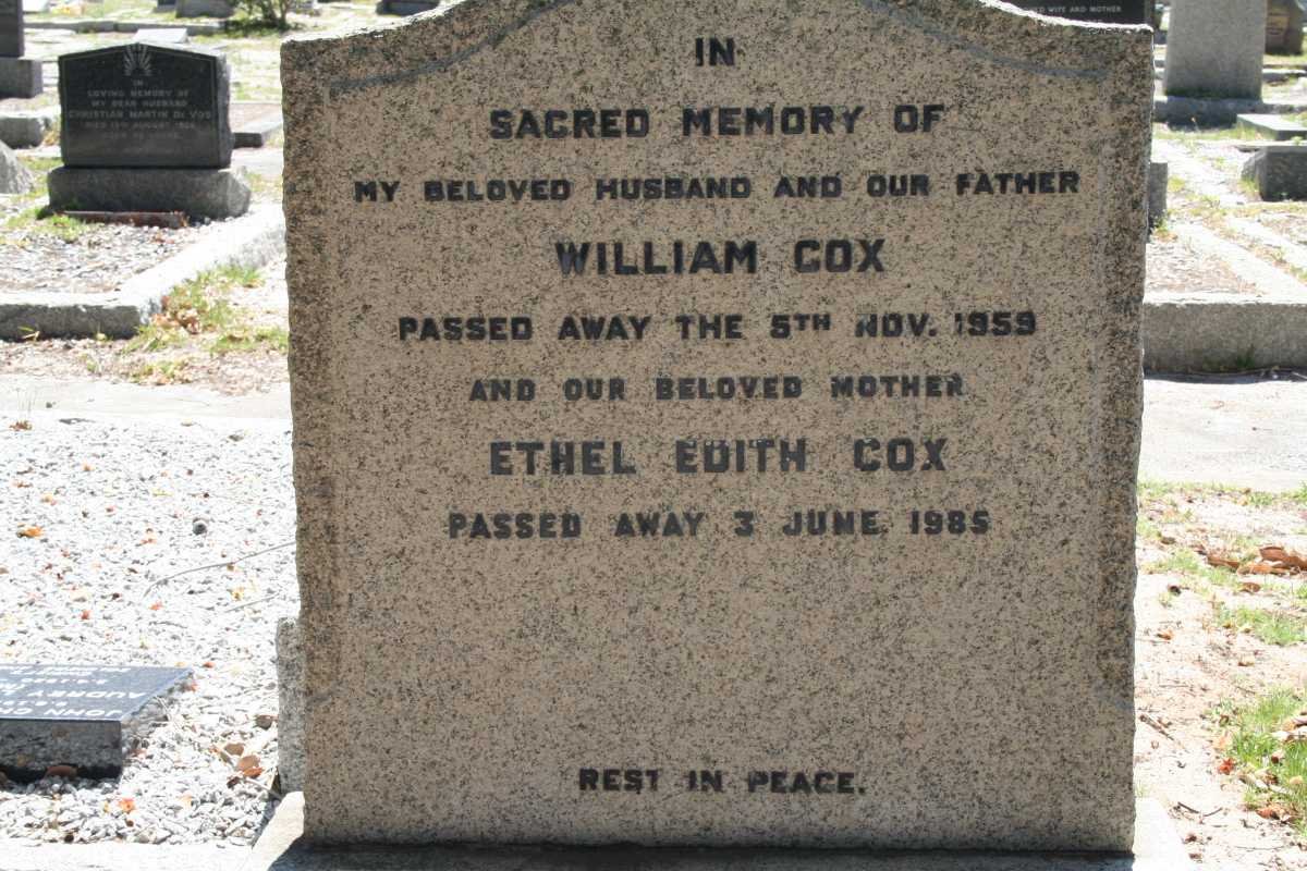 COX William -1959 &amp; Ethel Edith -1985