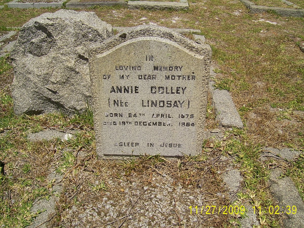 COLLEY Annie nee LINDSAY 1875-1964