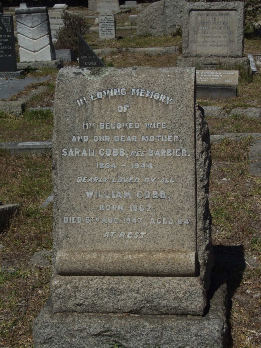 COBB William 1862-1947 &amp; Sarah BARBIER 1864-1944