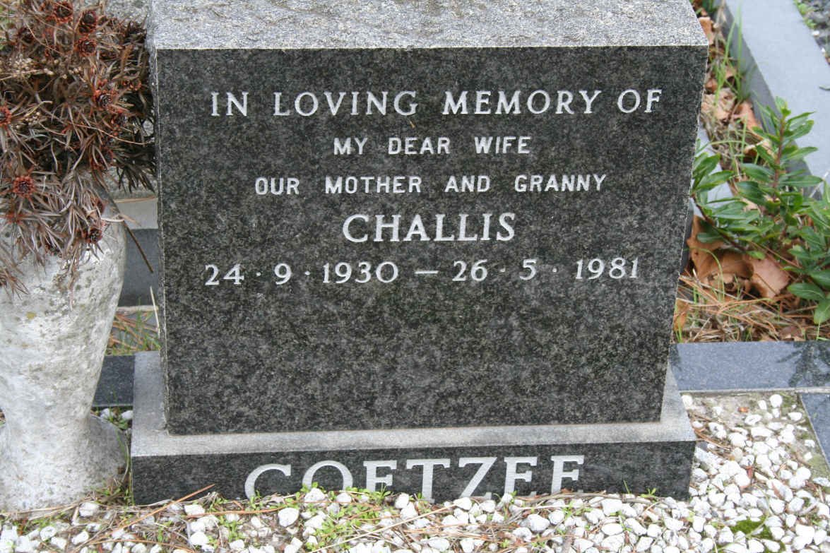 COETZEE Challis 1930-1981
