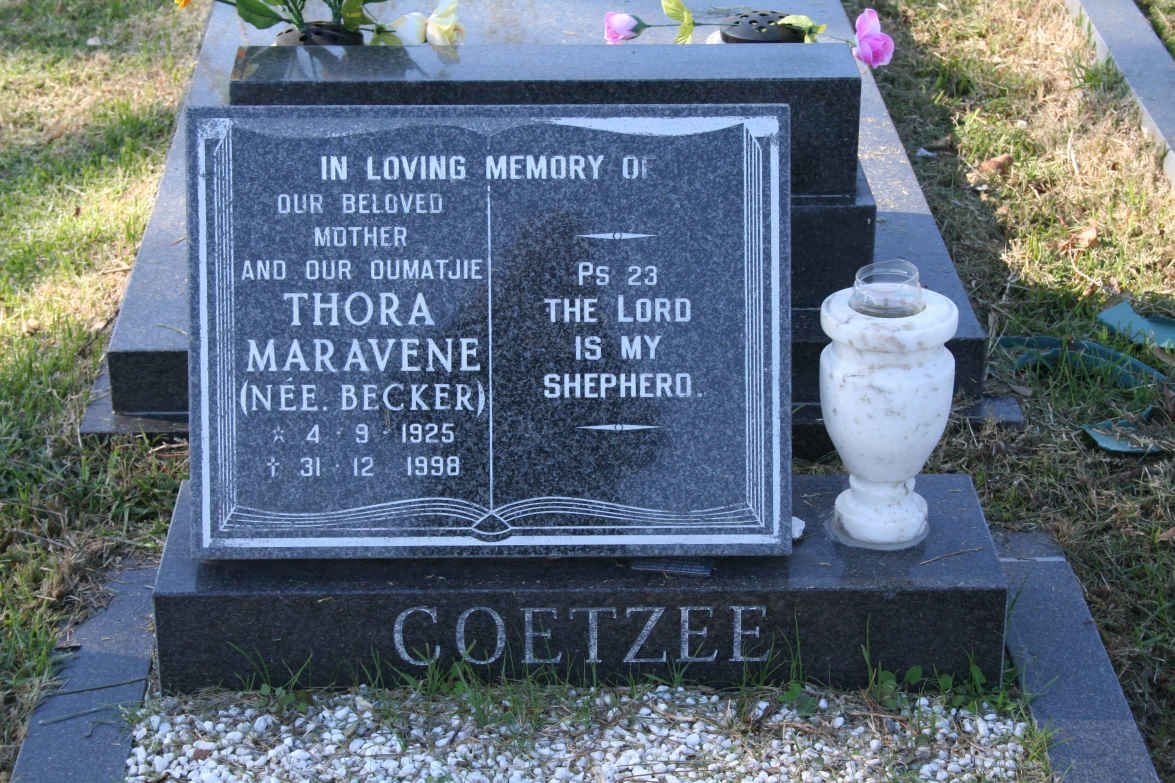 COETZEE Thora Maravene nee BECKER 1925-1998