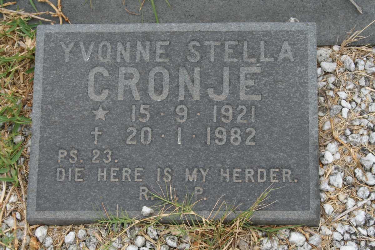 CRONJÉ Yvonne Stella 1921-1982