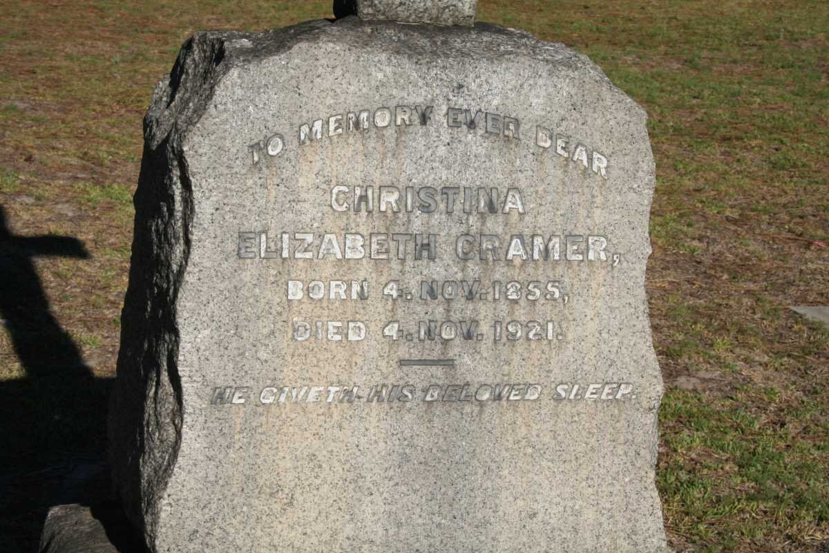 CRAMER Christina Elizabeth 1855-1921