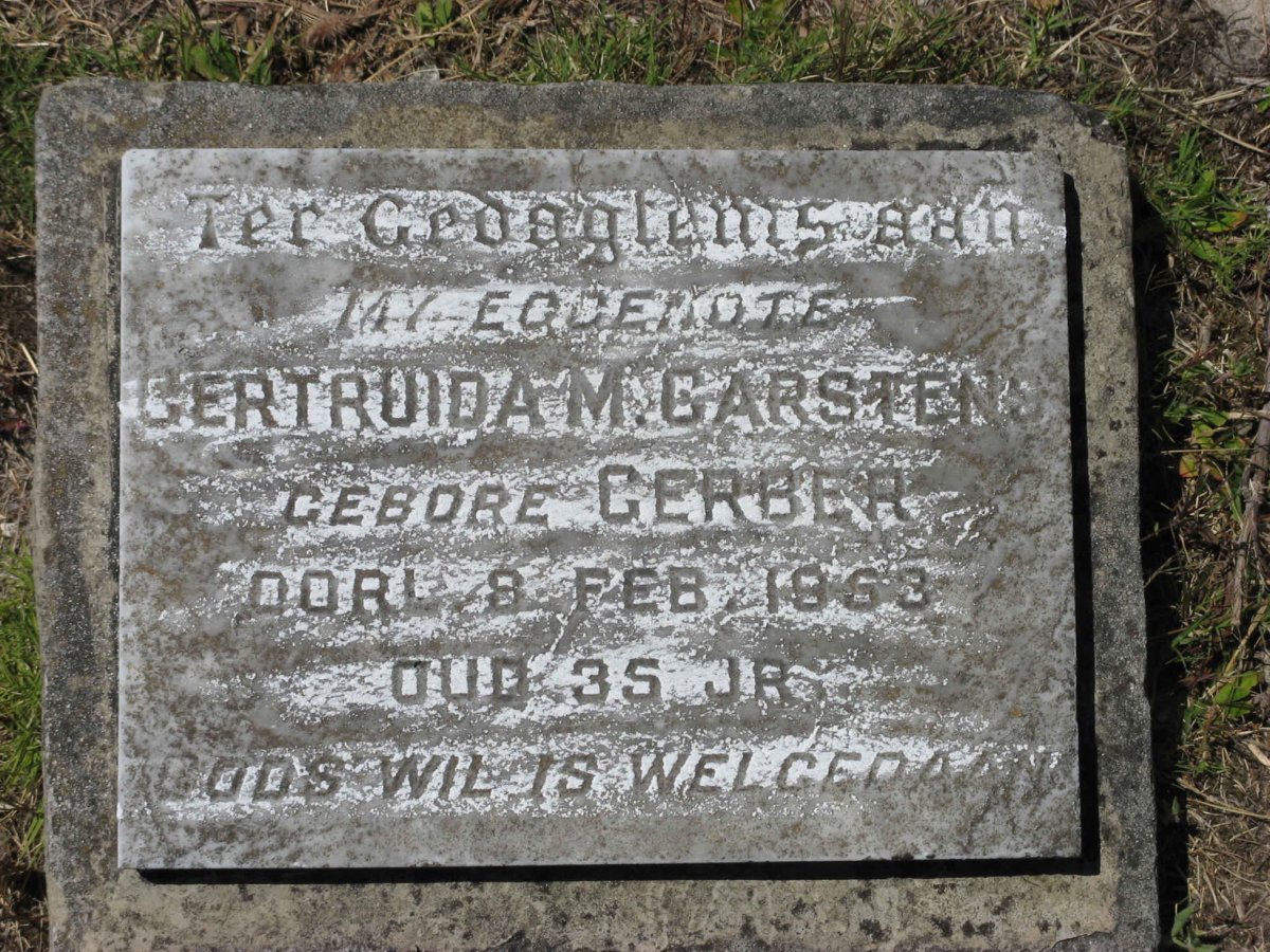 CARSTENS Gertruida M. nee GERBER -1953