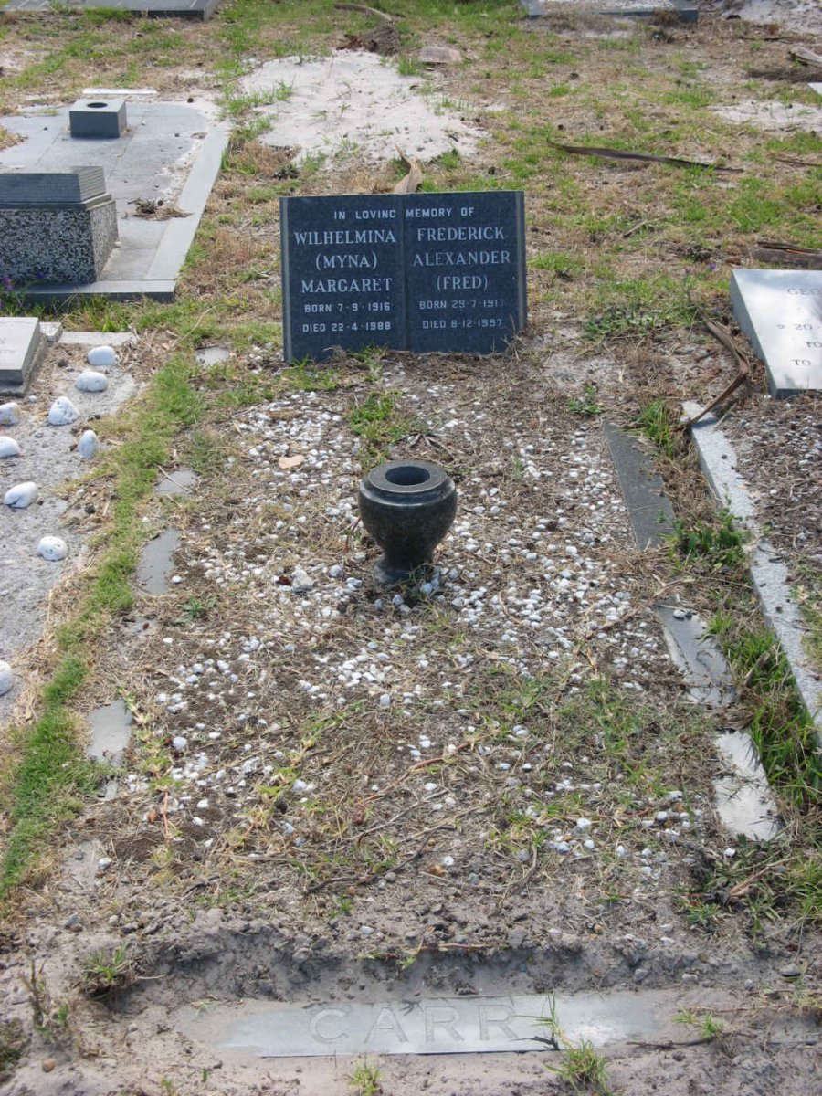 CARR Frederick Alexander 1917-1997 &amp; Wilhelmina Margaret 1916-1988