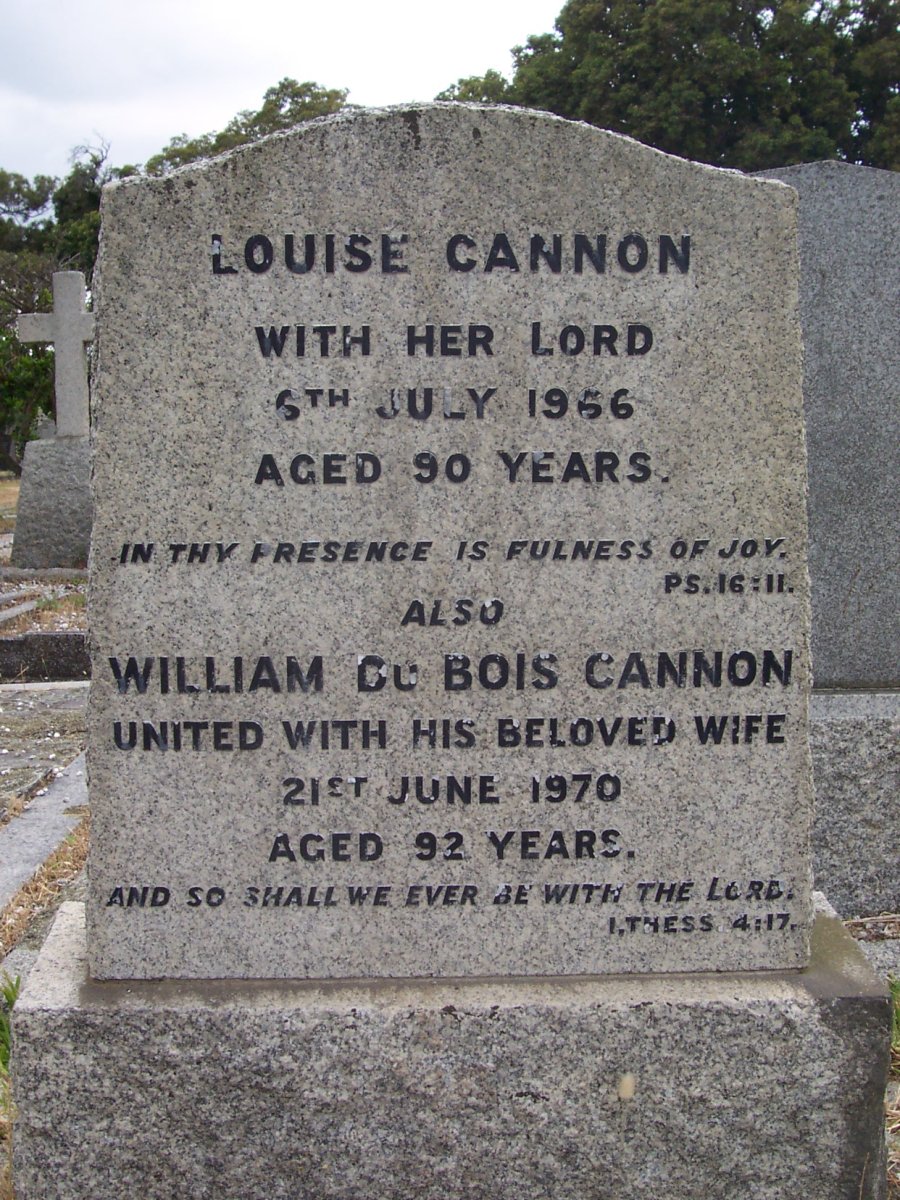 CANNON William Du Bois -1970 &amp; Louise -1966