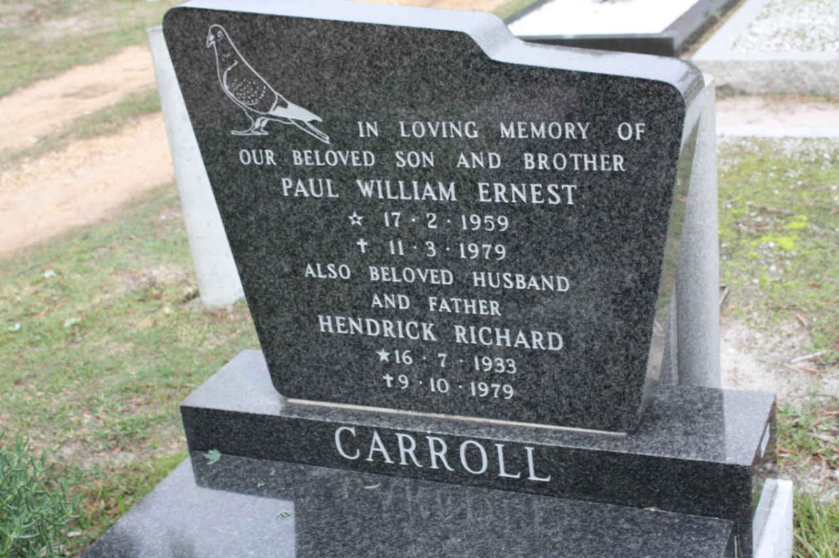 CARROLL Hendrick Richard 1933-1979 :: CARROLL Paul William Ernest 1959-1979