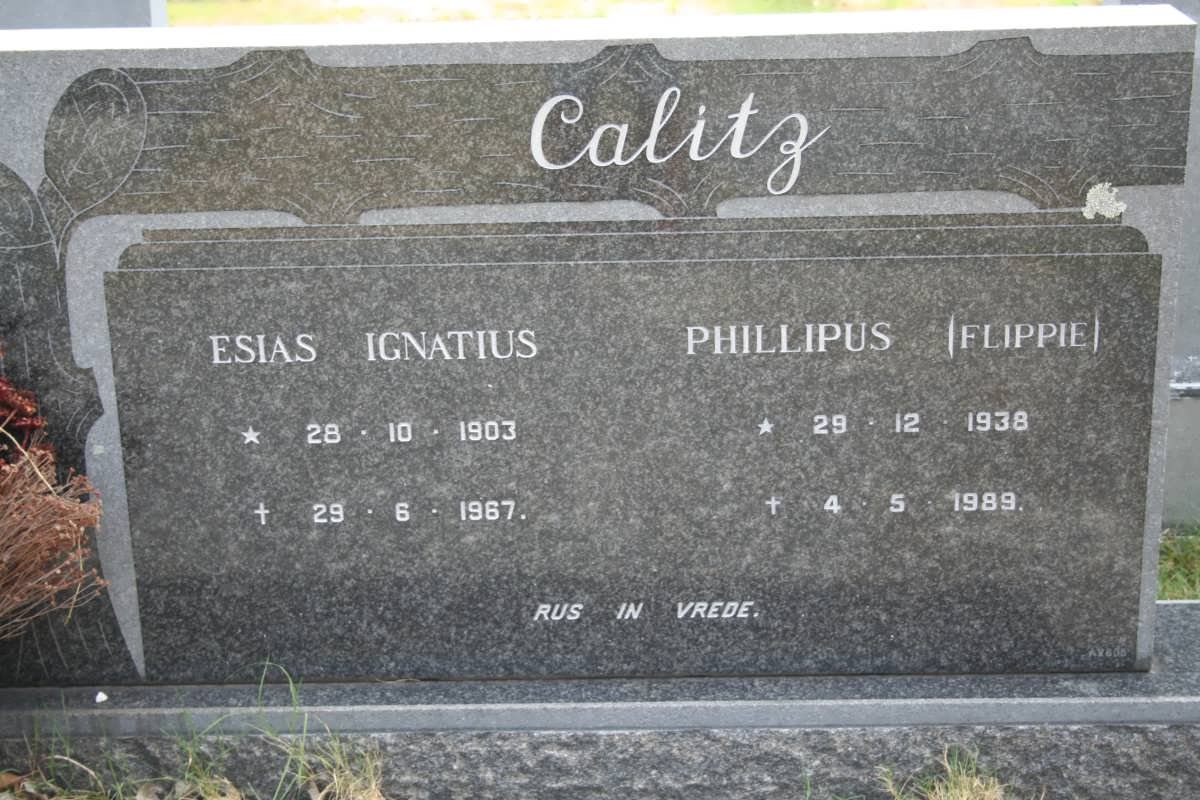CALITZ Esias Ignatius 1903-1967 :: CALITZ Phillipus 1938-1989