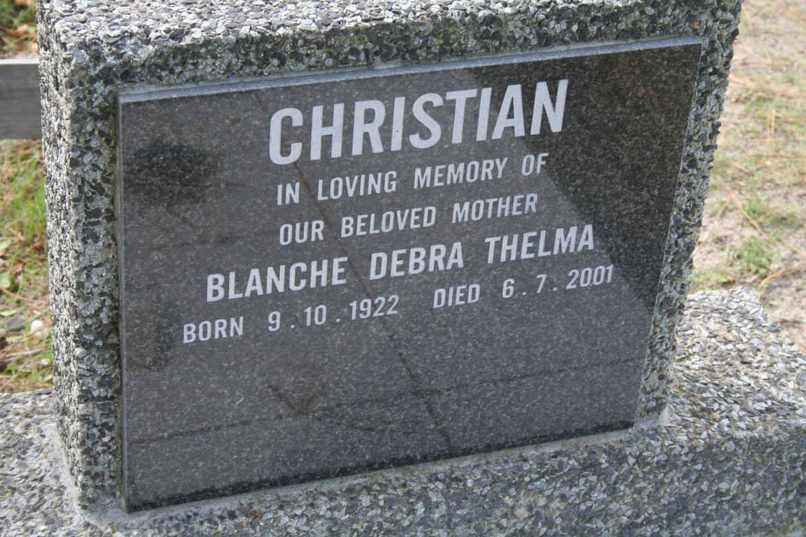 CHRISTIAN Blanche Debra Thelma 1922-2001