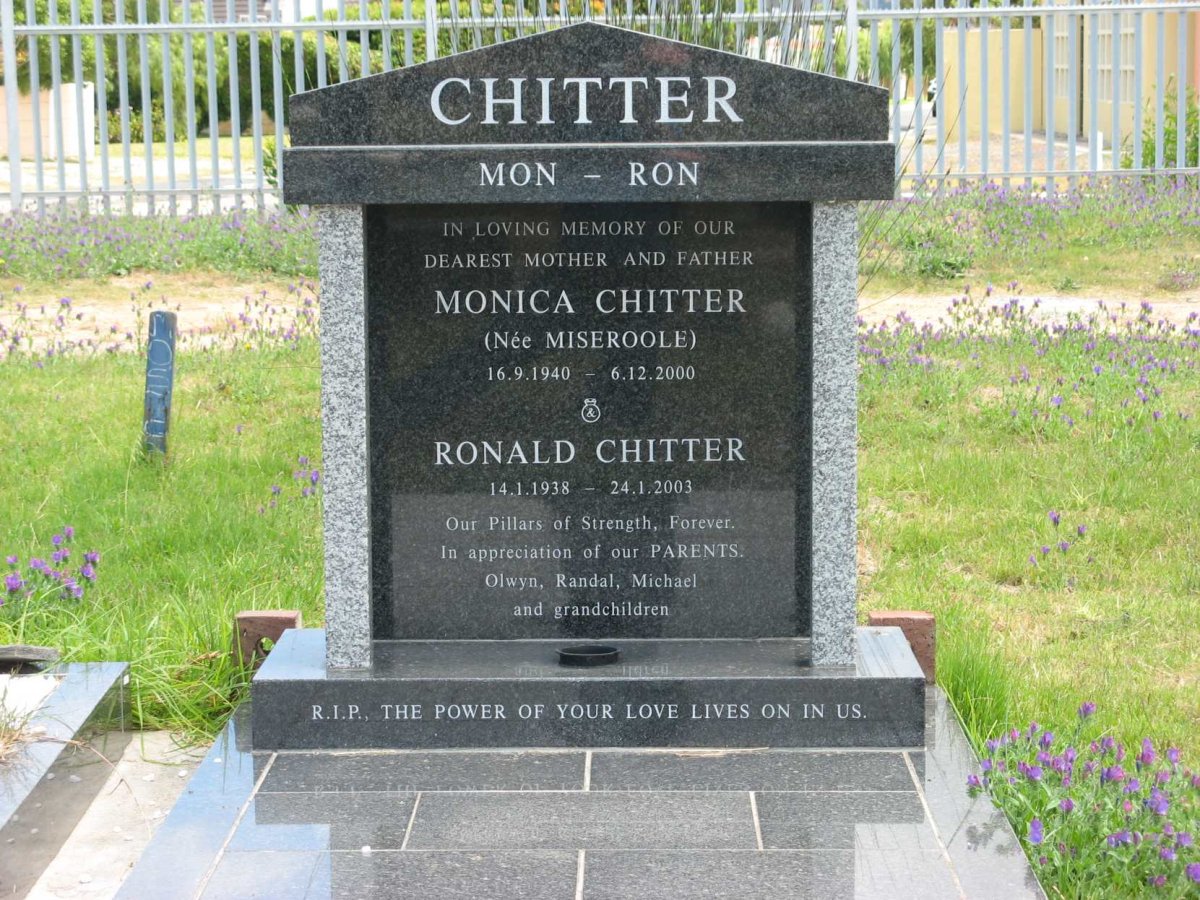 CHITTER Ronald 1938-2003 &amp; Monica MISEROOLE 1940-2000