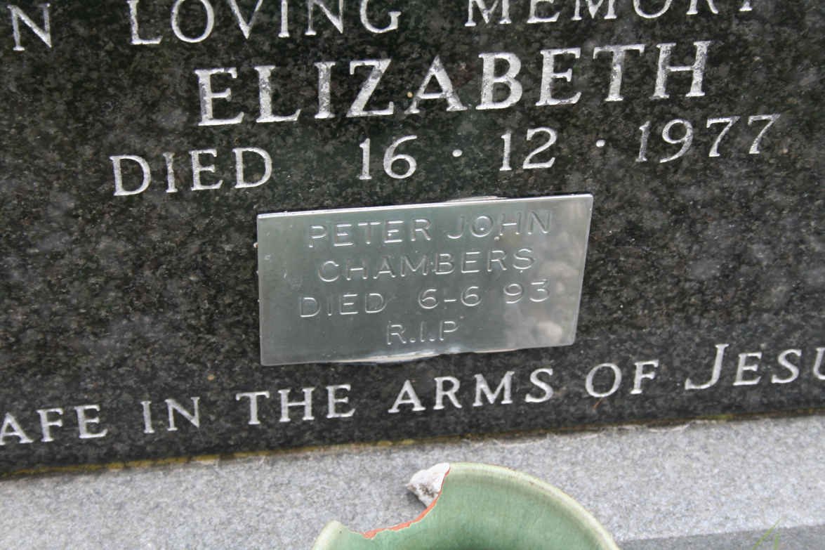 CHAMBERS Peter John -1993 &amp; Elizabeth -1977