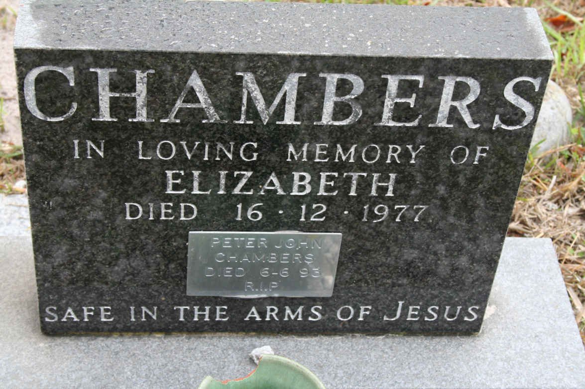 CHAMBERS Peter John -1993 &amp; Elizabeth -1977 