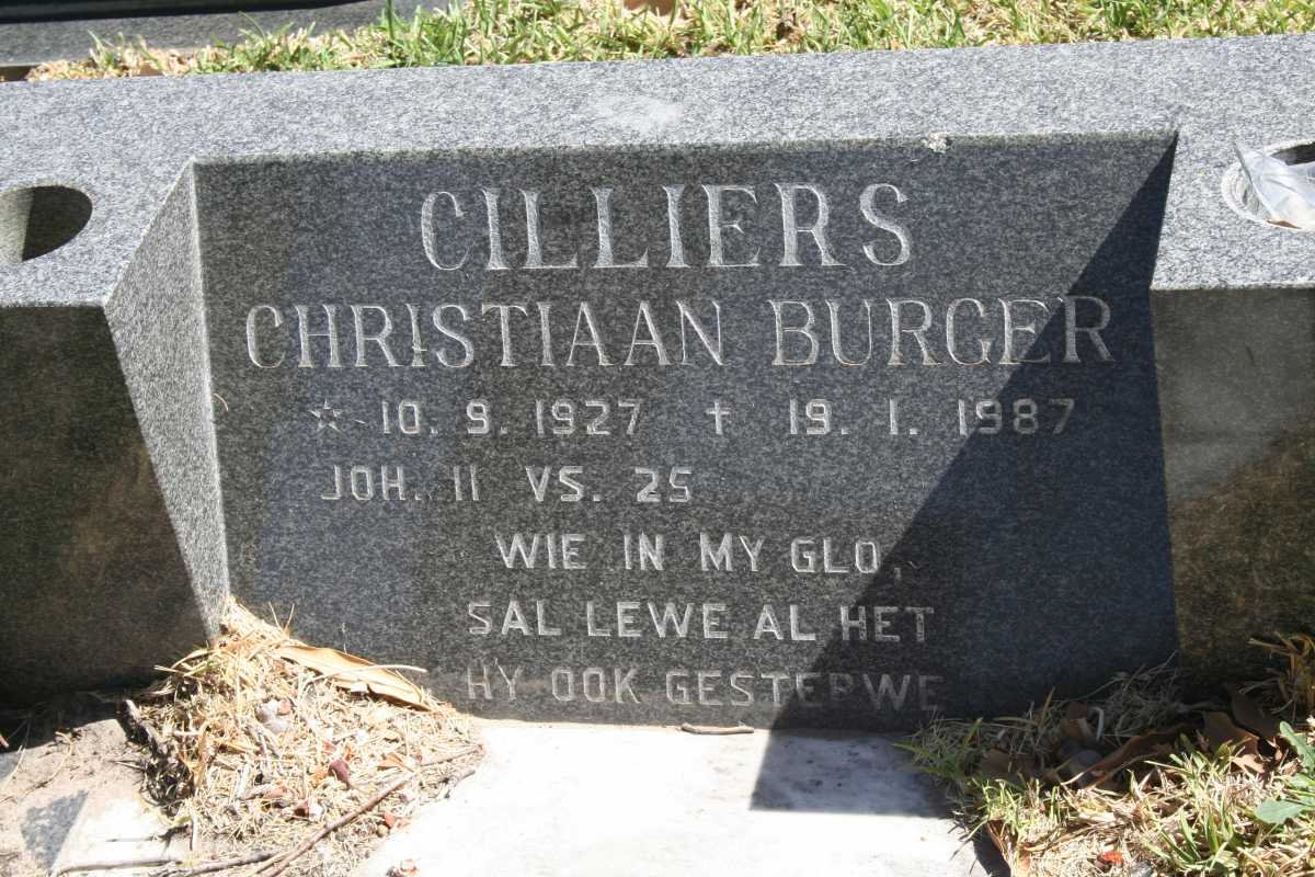 CILLIERS Christiaan Burger 1927-1987