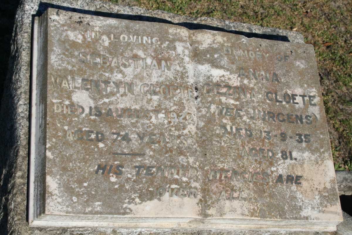 CLOETE Sebastian Valentyn -1922 &amp; Anna Gezina JURGENS -1935