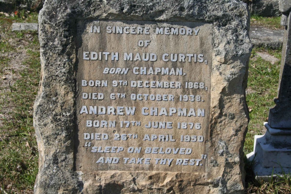 CURTIS Edith Maud nee CHAPMAN 1868-1938 :: CHAPMAN Andrew 1876-1950