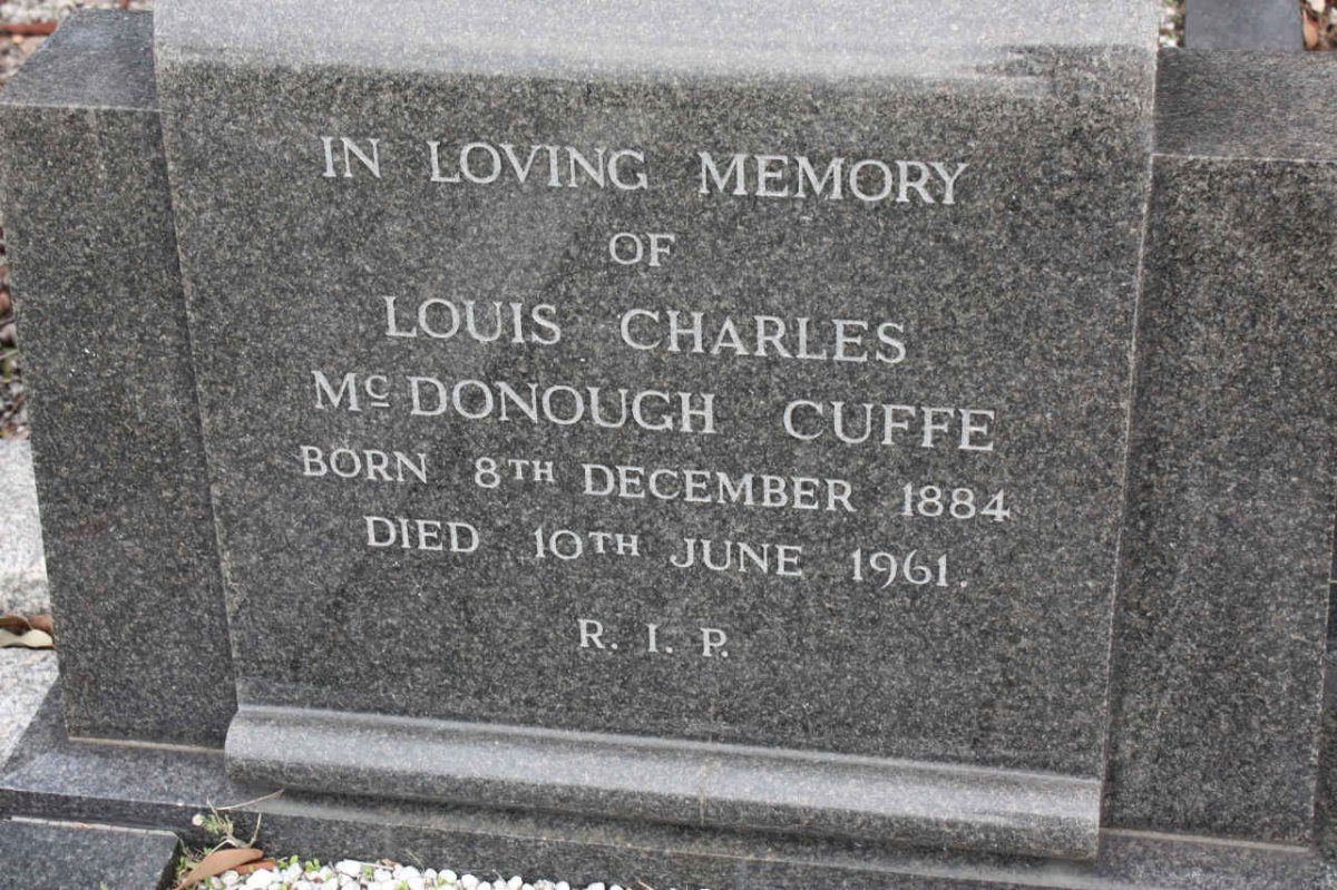 CUFFE Louis Charles McDonough 1884-1961