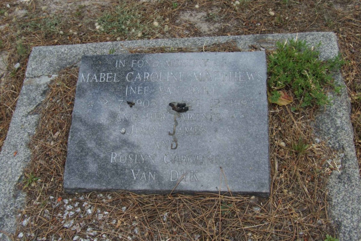 DYK John James, van & Roslyn Caroline :: MATTHEWS Mabel Caroline nee VAN DYK 1903-1993