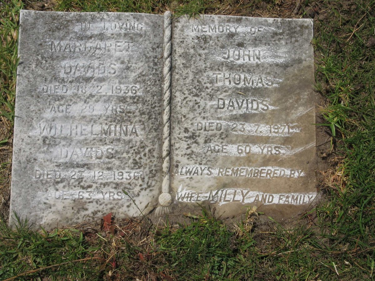 DAVIDS Johan Thomas -1971 :: DAVIDS Margaret -1936 :: DAVIDS Wilhelmina -1936