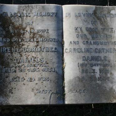 DANIELS Irene Dorothea nee LODEWYKS -1938 :: DANIELS Caroline Catherine  nee MATTHEE 1916-1992
