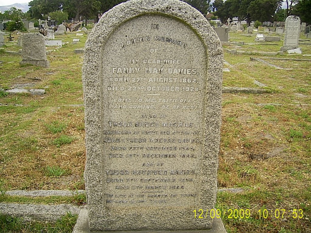 DAVIES Tudor Rhydwen 185?-1944 &amp; Fanny May 1862-1928