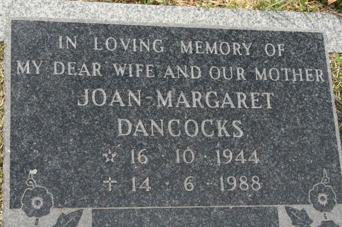 DANCOCKS Joan-Margaret 1944-1988