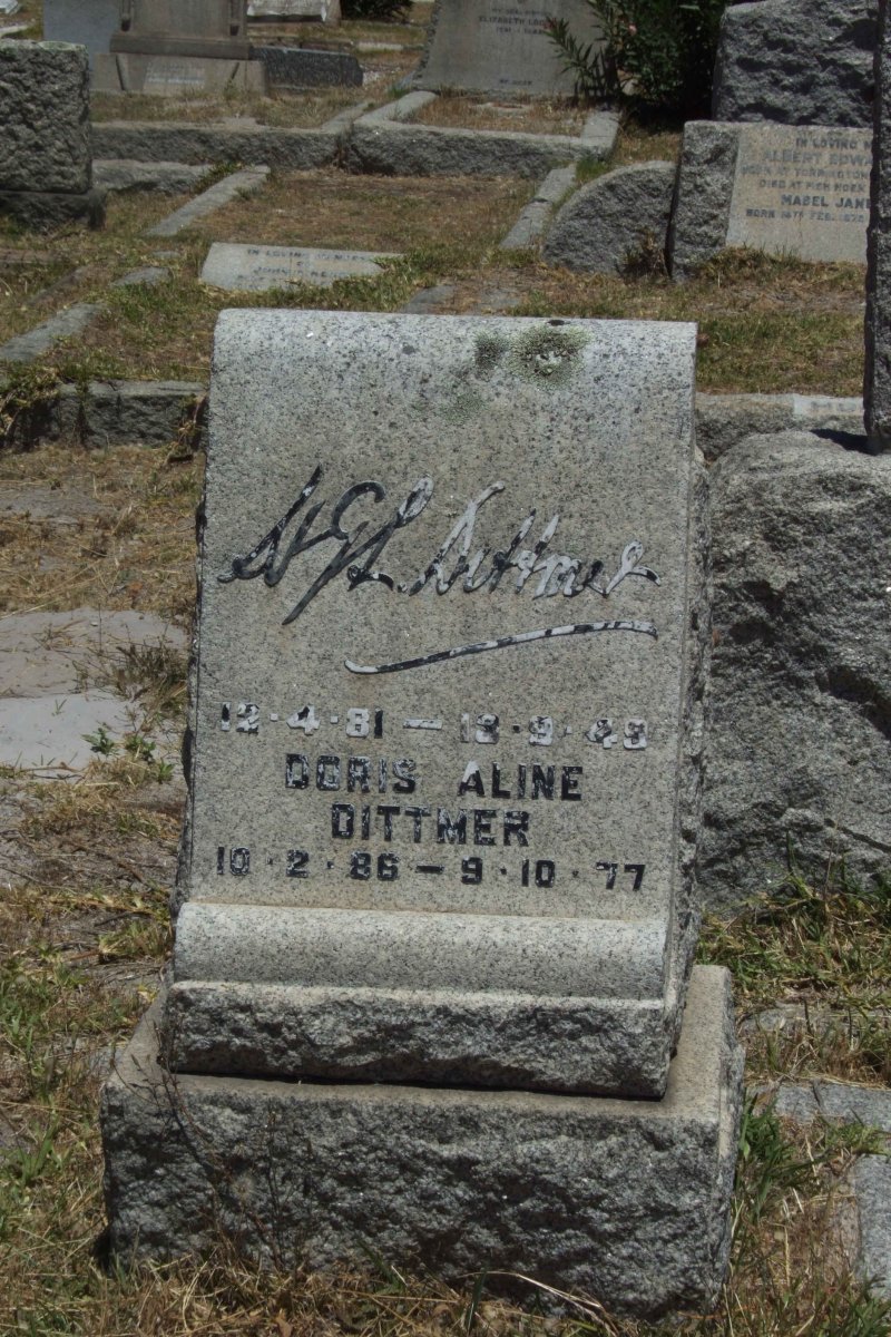 DITTMER H.G.L. 1881-1949 &amp; Doris Aline 1886-1977