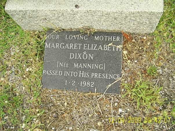 DIXON William John McConaghy -1964 &amp; Margaret Elizabeth MANNING -1982