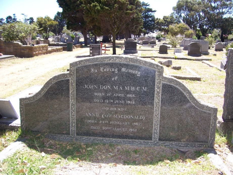 DON John 1868-1955 &amp; Annie MACDONALD 1867-1955