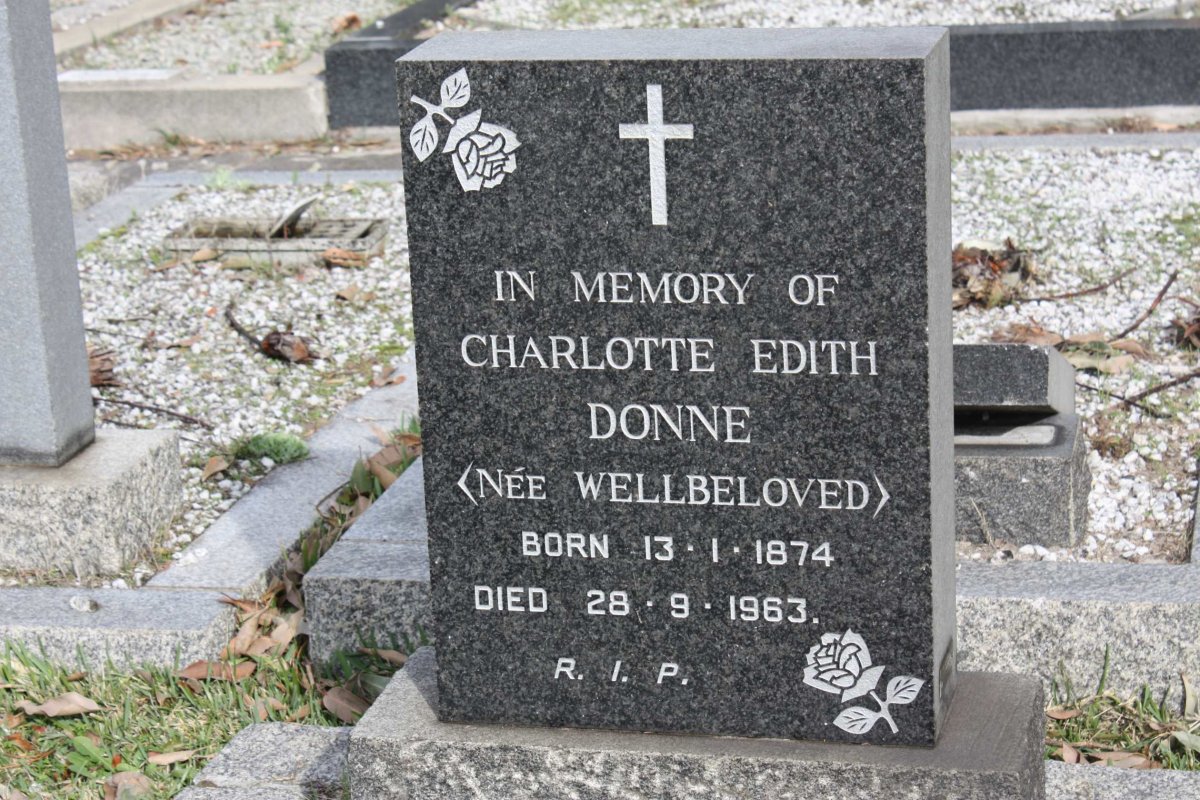 DONNE Charlotte Edith nee WELLBELOVED 1874-1963
