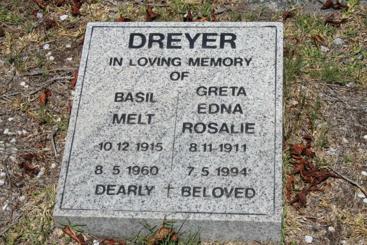 DREYER Basil Melt 1915-1960 &amp; Greta Edna Rosalie 1911-1994