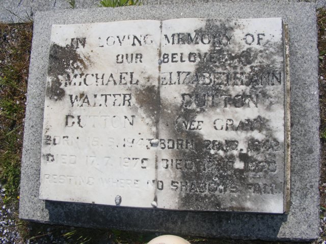 DUNN Michael Walter 1943-1970 &amp; Elizabeth Ann GREY 1942-1970