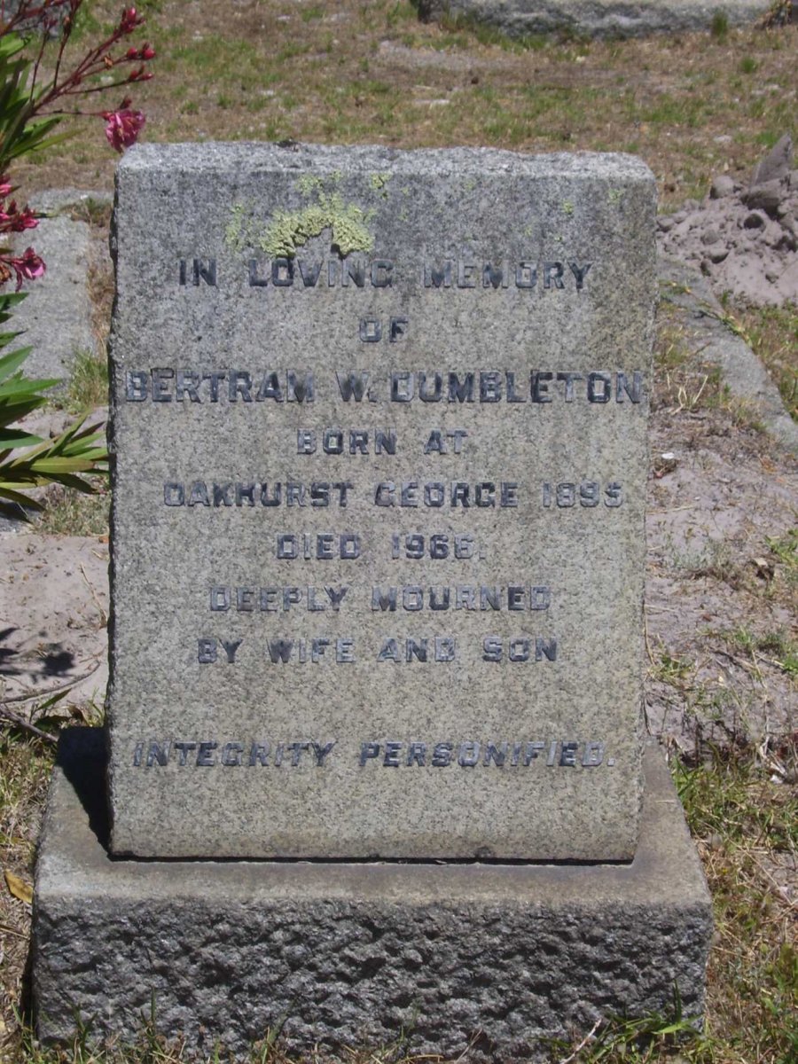 DUMBLETON Bertram W. 1895-1966