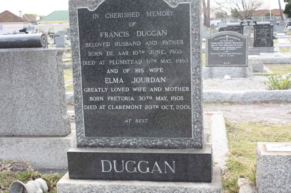 DUGGAN Francis 1903-1963 &amp; Elma JOURDAN 1905-2001
