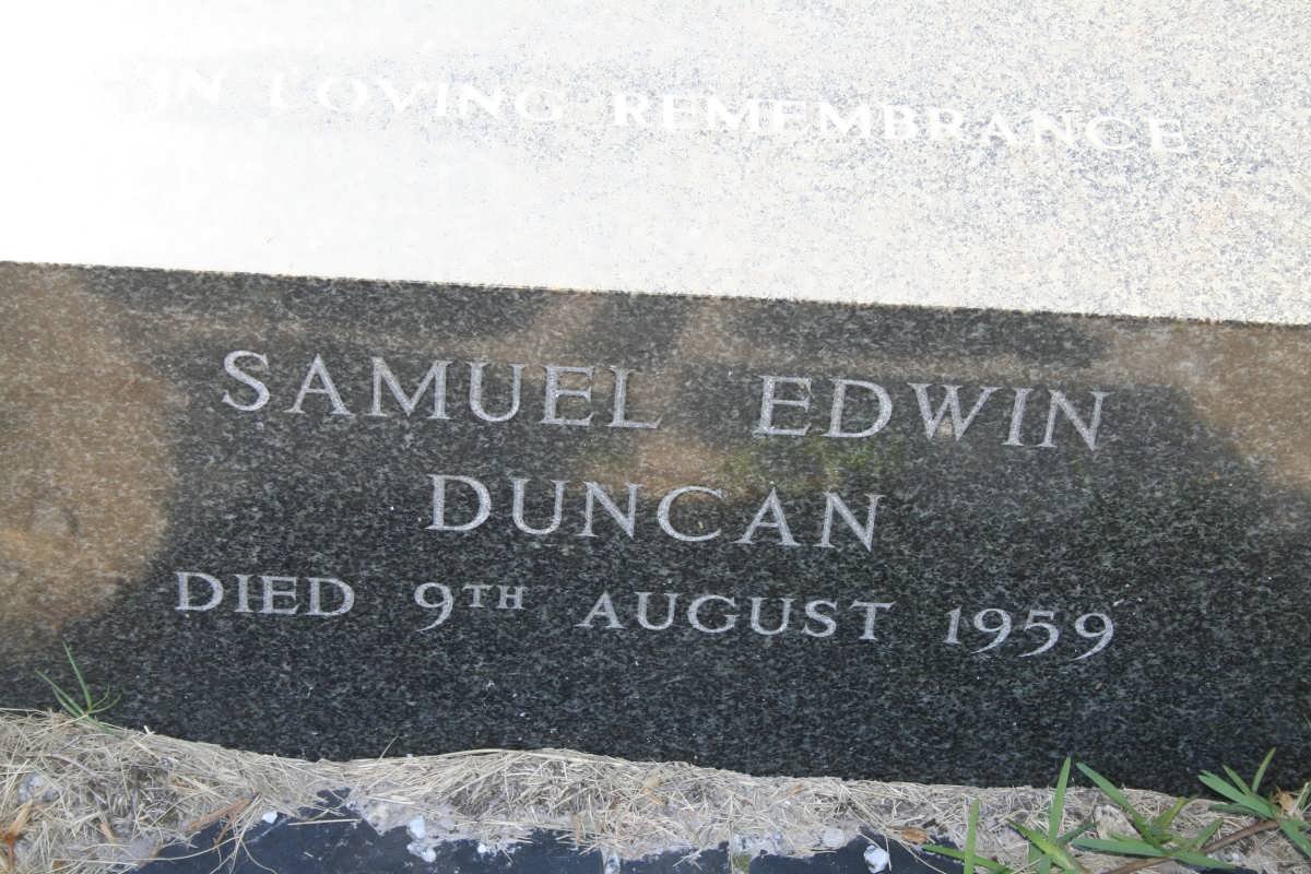 DUNCAN Samuel Edwin -1959