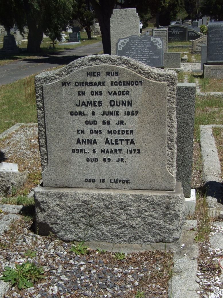 DUNN James -1957 &amp; Anna Aletta -1973