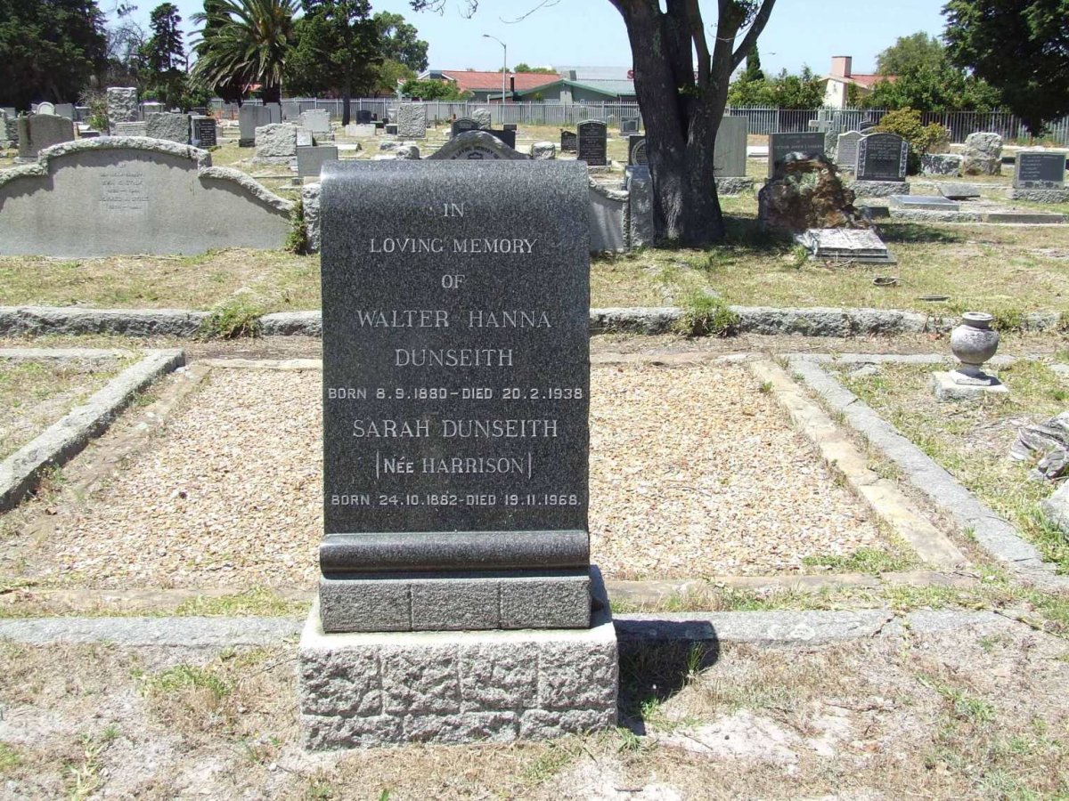 DUNSEITH Walter Hanna 1880-1938 &amp; Sarah HARRISON 1882-1968