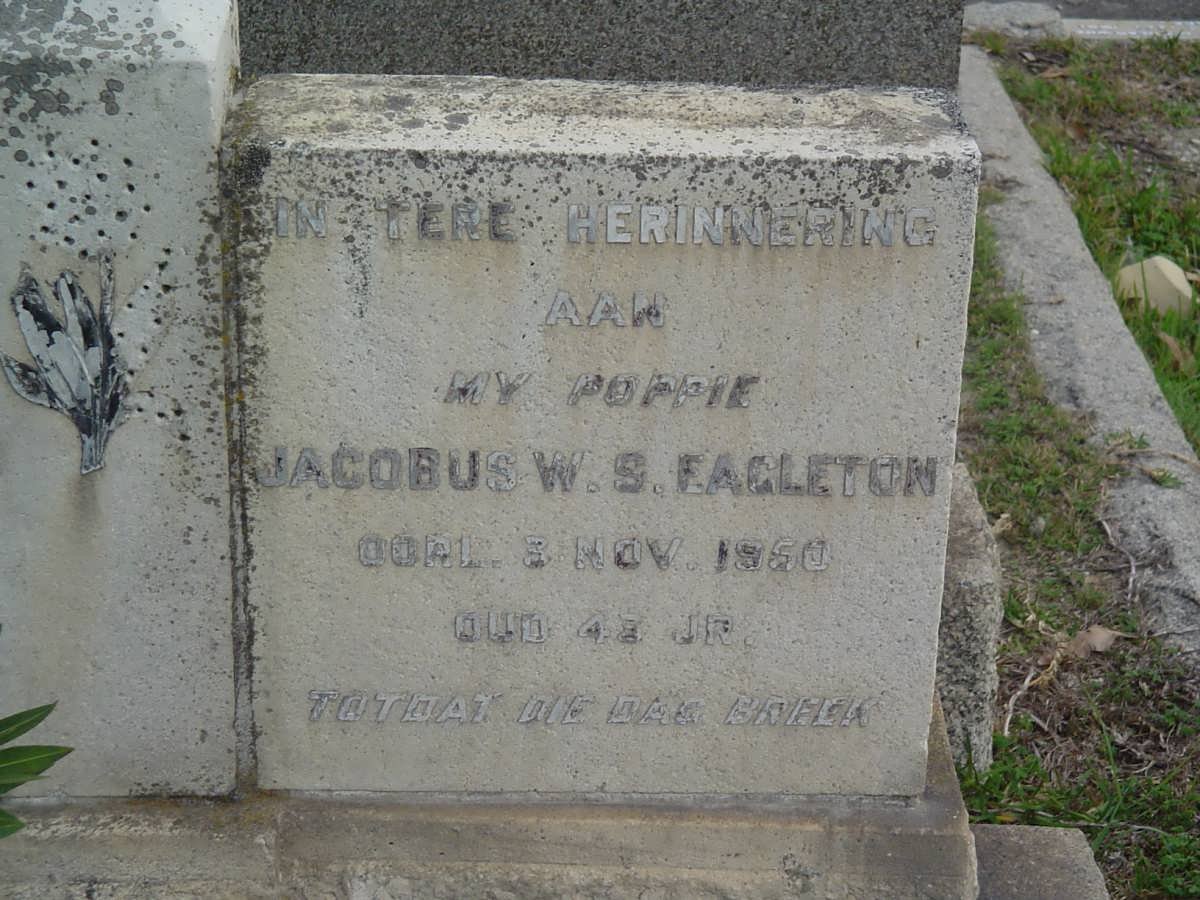 EAGLETON Jacobus W.S. -1950