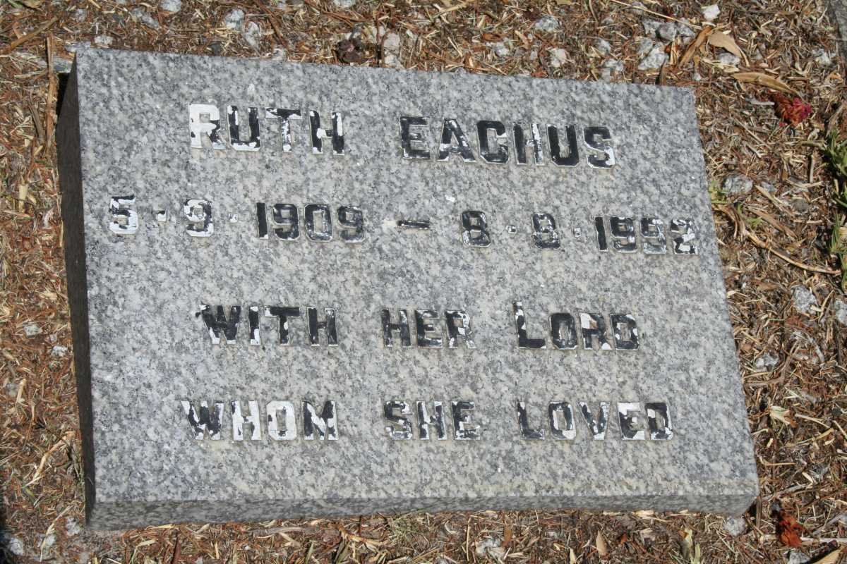 EACHUS Ruth 1909-1992